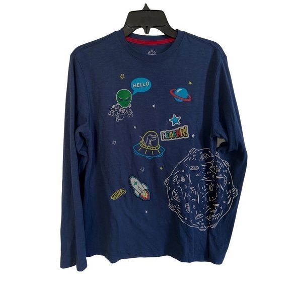 - Dinosaur - Martian - Rocket-ship 2XL 18 Unisex Long Sleeve T-shirt - Picture 1 of 4